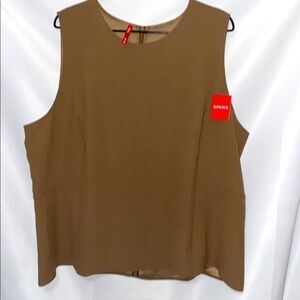 NEW SPANX Boxy Brown Tank Top size 2XL BACK ZIPPER POLYESTER